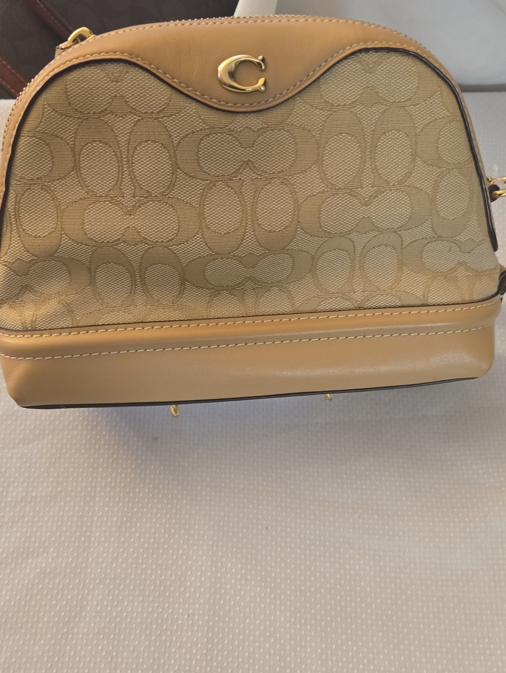 Coach Tan Signature Dome Crossbody Bag